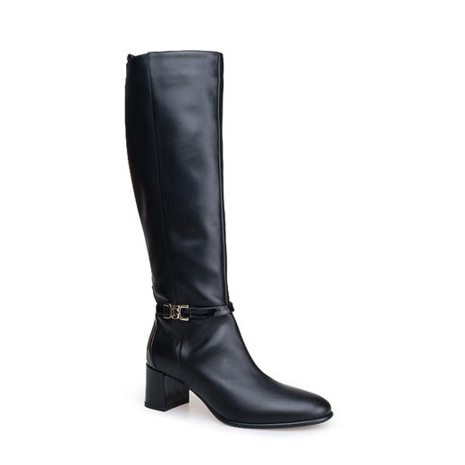 豪麟名鞋进口迪嘉女鞋长靴羊皮革W25270黑色 商品图0