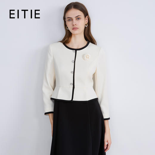 【早秋连衣裙】EITIE爱特爱精致小香风假两件优雅气质秋新款连衣裙C2507824 商品图0