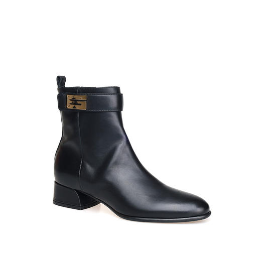 豪麟名鞋进口迪嘉女鞋短靴羊皮革W25234黑色 商品图0