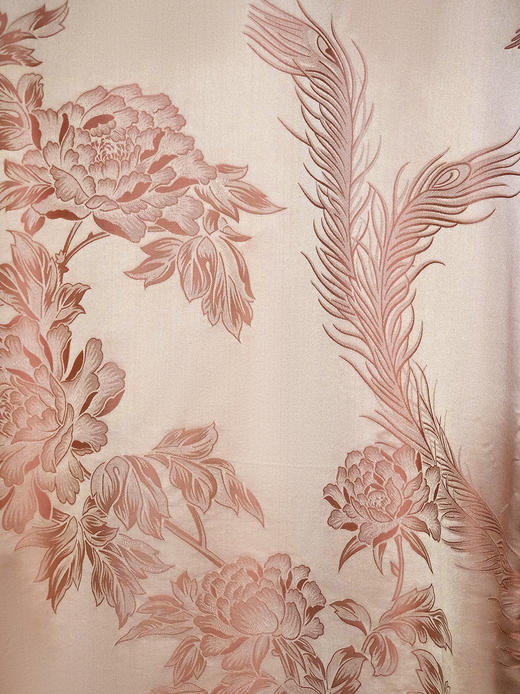 盛唐婧| 新中式老缎圆领斜襟七分袖上衣-粉色 商品图4