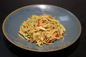 茭白毛豆炒肉丝/例