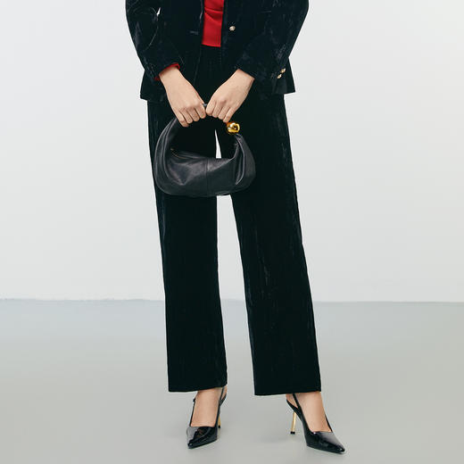 EITIE爱特爱利落干练高腰显瘦时尚通勤直筒休闲裤秋季新款7905608 商品图1