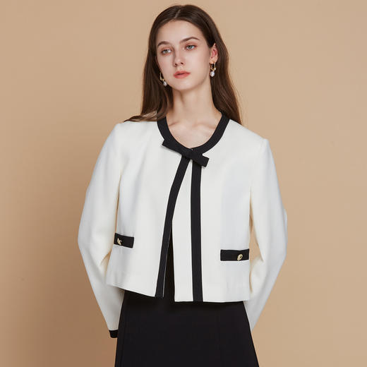 EITIE爱特爱气质小香风高级感撞色秋季新款短外套C2503812 商品图2