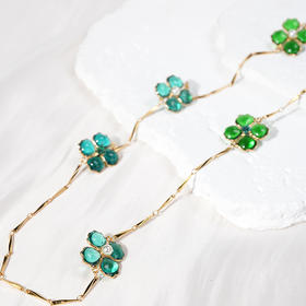 北京仓｜Gripoix Paris-Clover-绿色 四叶草 珍珠 长项链［法国设计师］