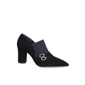 豪麟名鞋LORIBLU女鞋深口鞋羊反绒面革6AXSTF64黑色