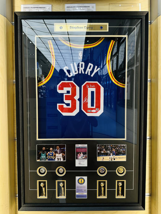 收藏系列 库里 3PT 复古蓝 亲笔签名球衣 商品图1