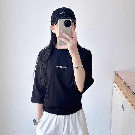 AC基础发泡字母短袖T恤简约百搭上衣 商品图2