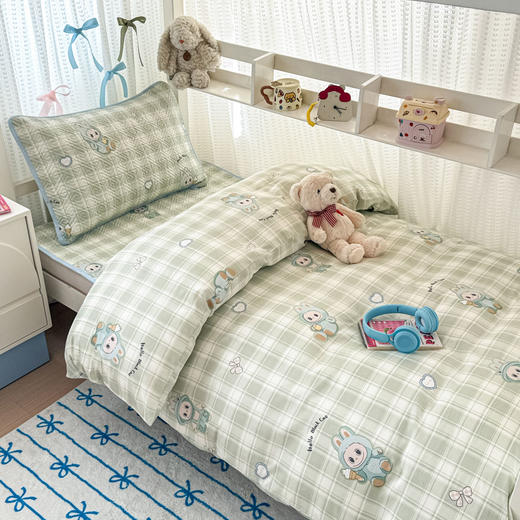 自然醒40支12868全棉夹棉床盖套件三件套大学生宿舍专用卡通被套夹棉床单床盖四季通用JY 商品图4