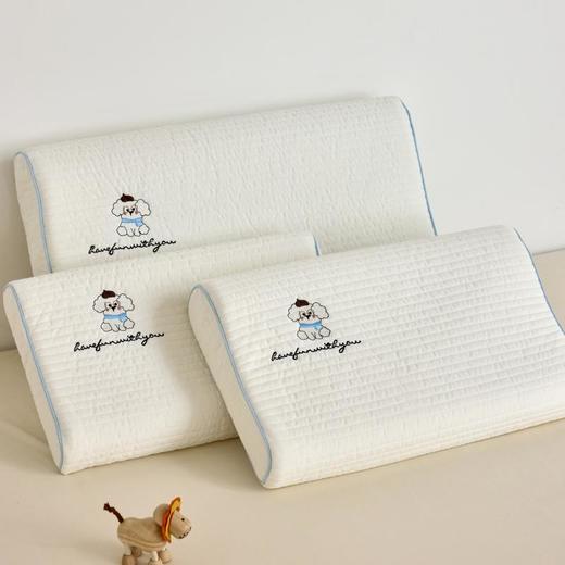 自然醒全棉水洗棉亲子乳胶枕-小白布丁狗儿童枕头宿舍学生枕芯成人纯棉护颈椎助眠枕XK 商品图6
