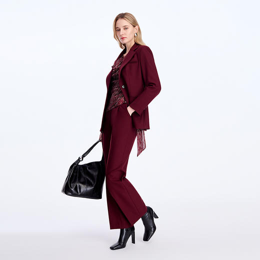 EITIE爱特爱平驳领叠片设计时尚西装外套8303006 商品图1