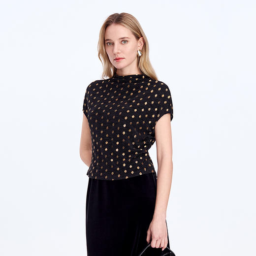 EITIE爱特爱小包肩设计腰部碎褶显瘦T恤8302005 商品图5