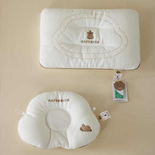 自然醒A类母婴卡皮巴拉软管婴童定型枕0到6个月以上儿童枕芯宝宝纠正头型护颈椎助睡眠XK 商品图0