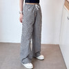 高级感格子休闲裤女士夏季直筒裤拖地洋气百搭长裤 商品缩略图2