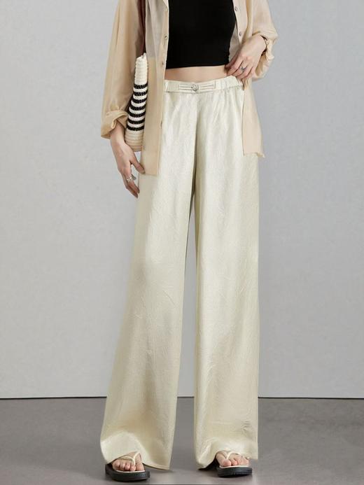 418良粉节|2026 活动爆款【自营】醋酸裤【MYB】国风系列8829醋酸盘扣夏季休闲裤-喜出 商品图1