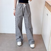 高级感格子休闲裤女士夏季直筒裤拖地洋气百搭长裤 商品缩略图1