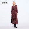 EITIE爱特爱V领碎褶设计艺术印花连衣裙8307021 商品缩略图0