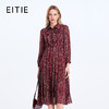 EITIE爱特爱可拆卸飘带压褶裙摆印花连衣裙8307022 商品缩略图0