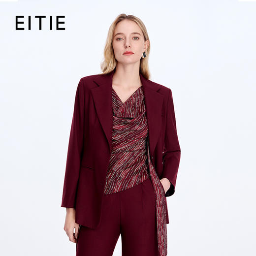 EITIE爱特爱平驳领叠片设计时尚西装外套8303006 商品图0