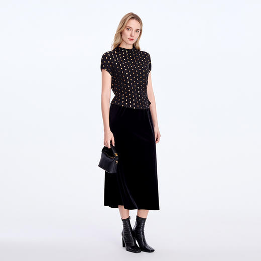 EITIE爱特爱小包肩设计腰部碎褶显瘦T恤8302005 商品图1