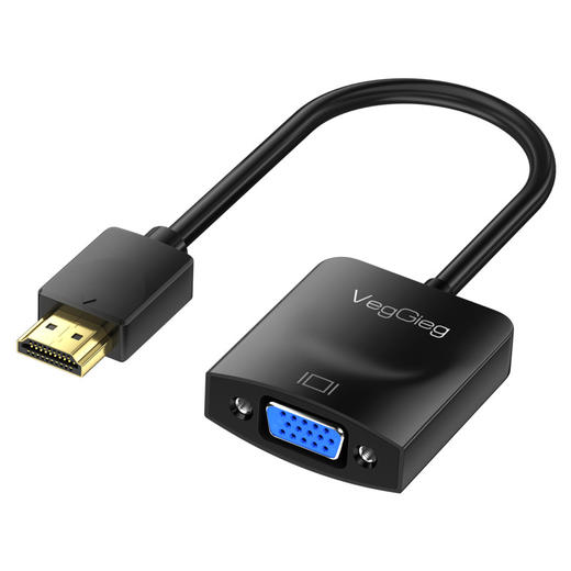 严选hdmi转vga电视机顶盒转换器 带音频PS4电脑显示笔记本转换器黑色一条 商品图2