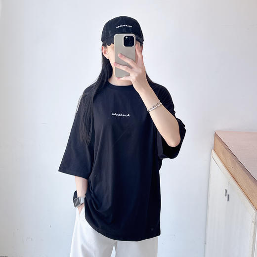 AC基础发泡字母短袖T恤简约百搭上衣 商品图1