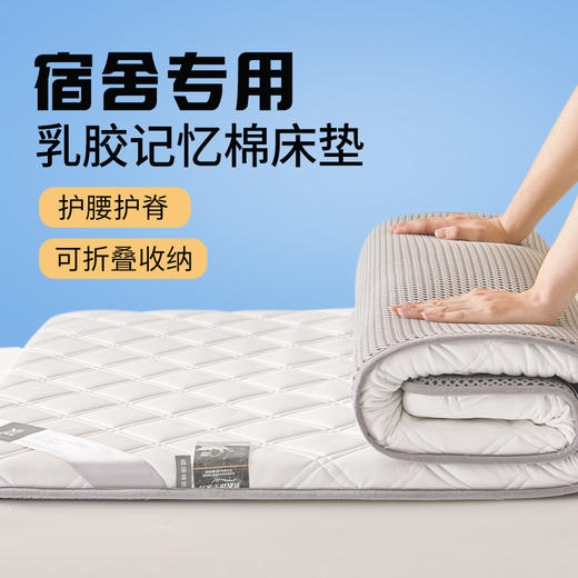 自然醒提花乳胶记忆棉学生床垫可折叠床褥垫睡觉打地铺租房专用家用垫背褥子LN 商品图1