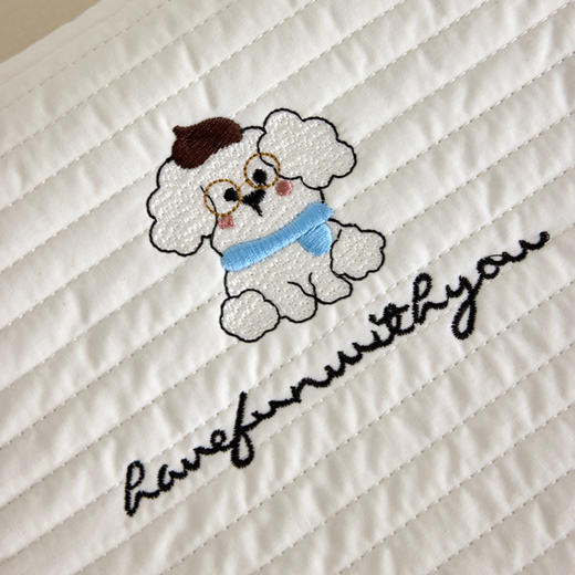 自然醒全棉水洗棉亲子乳胶枕-小白布丁狗儿童枕头宿舍学生枕芯成人纯棉护颈椎助眠枕XK 商品图11