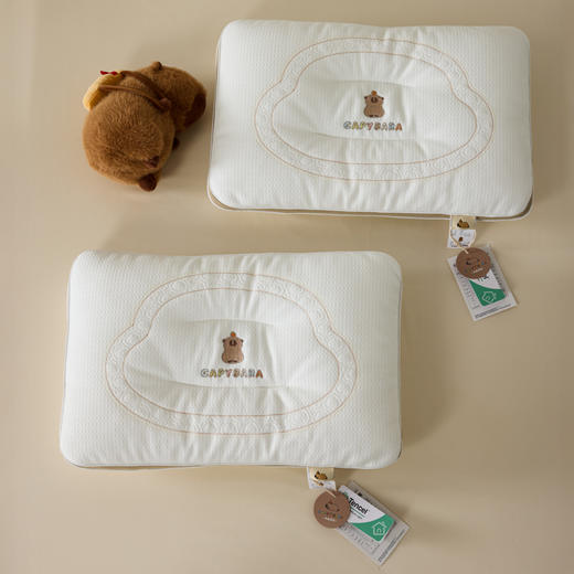 自然醒A类母婴卡皮巴拉软管婴童定型枕0到6个月以上儿童枕芯宝宝纠正头型护颈椎助睡眠XK 商品图13