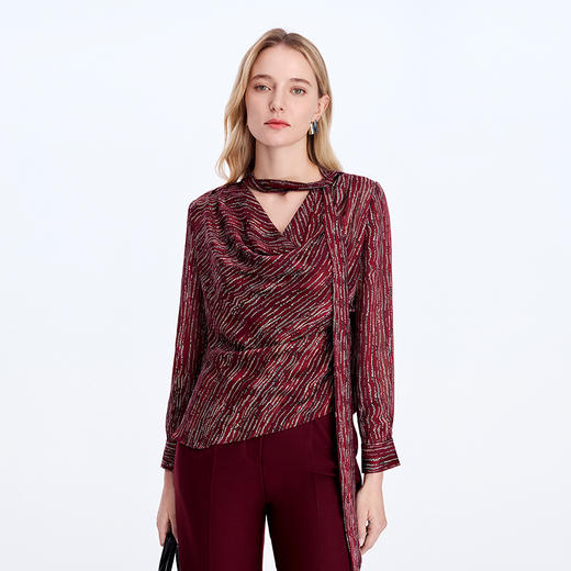 EITIE爱特爱不对撑下摆设计艺术印花小上衣8313008 商品图5