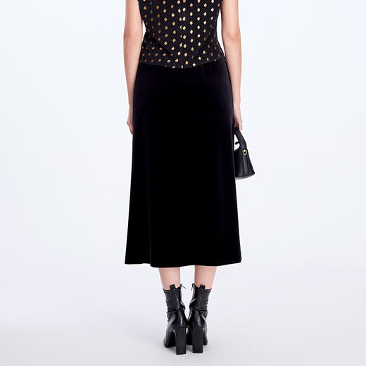 EITIE爱特爱小 A 型优雅丝绒高级感半身裙8306008 商品图5