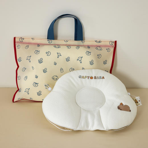 自然醒A类母婴卡皮巴拉软管婴童定型枕0到6个月以上儿童枕芯宝宝纠正头型护颈椎助睡眠XK 商品图1