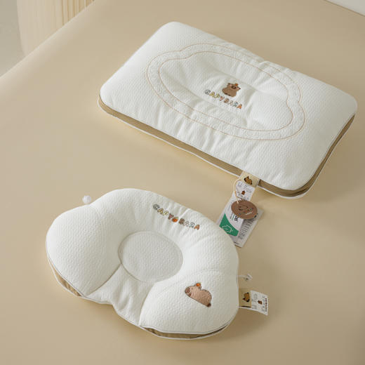 自然醒A类母婴卡皮巴拉软管婴童定型枕0到6个月以上儿童枕芯宝宝纠正头型护颈椎助睡眠XK 商品图12