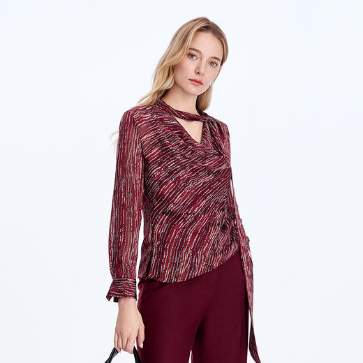 EITIE爱特爱不对撑下摆设计艺术印花小上衣8313008 商品图2