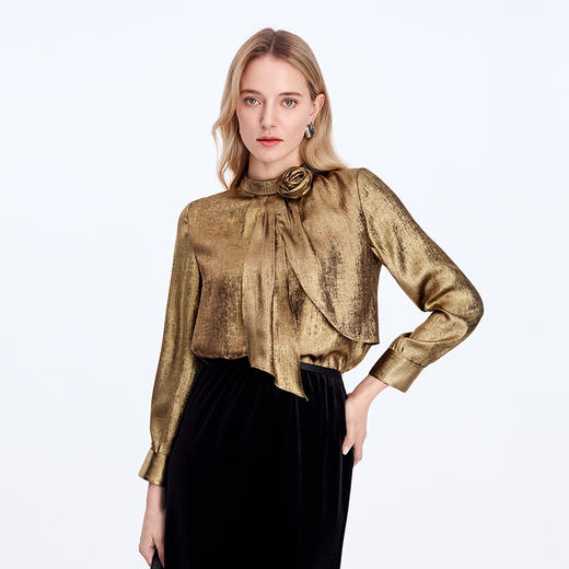 EITIE爱特爱精致小立领飘带设计小上衣8313011 商品图2