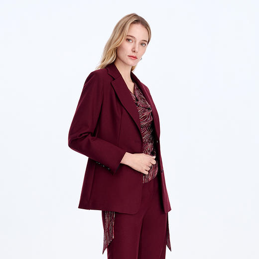 EITIE爱特爱平驳领叠片设计时尚西装外套8303006 商品图3