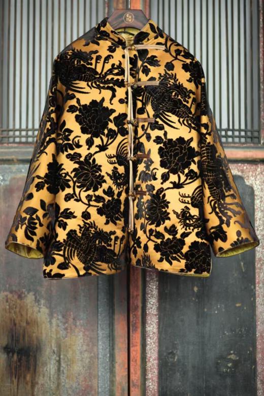 盛唐牡丹| 凤戏牡丹真丝漳缎外套 商品图0