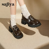 Safiya/索菲娅2025小个子增高不累脚英伦金属扣百搭厚底乐福鞋SFD3112180 商品缩略图8