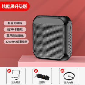 严选【智能调频防噪小蜜蜂扩音器蓝牙版黑色】诺必行S17老师导游地摊叫卖大喇叭便携式播放器