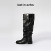 马君妍同款lost in echo早秋新款仿裤筒显瘦真皮厚底堆堆骑士靴女 商品缩略图1