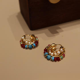 【预售7天，不退不换】良木礼彩石耳环（X7264）