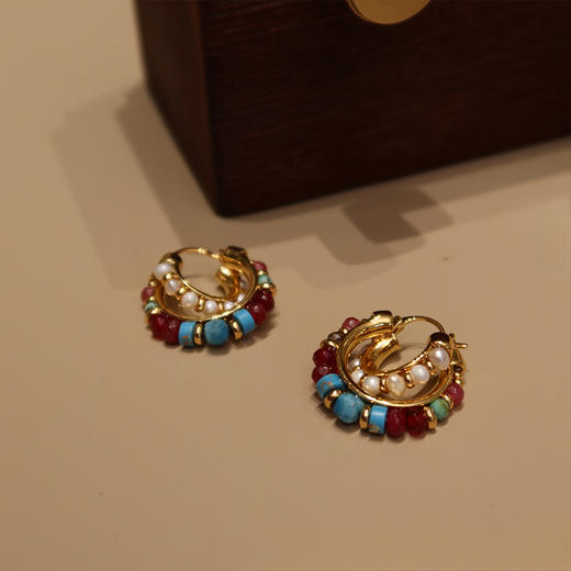 【预售7天，不退不换】良木礼彩石耳环（X7264） 商品图0