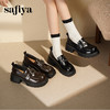 Safiya/索菲娅2025小个子增高不累脚英伦金属扣百搭厚底乐福鞋SFD3112180 商品缩略图9