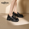 预售|Safiya/索菲娅2025英伦百搭粗跟水钻方扣小个子厚底增高乐福鞋SFD3112136 商品缩略图4