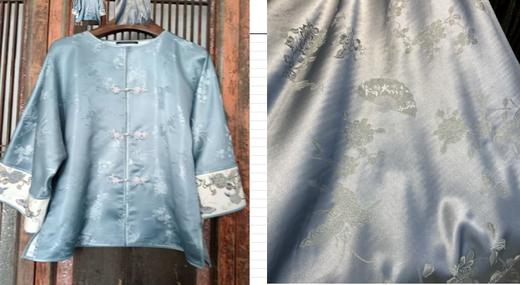 盛唐牡丹| 福蝶手工打籽绣真丝外套(扇子纹) 商品图0