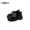 预售|Safiya/索菲娅2025英伦风钻扣魔术贴粗跟百搭厚底增高小皮鞋SFD3112135 商品缩略图9