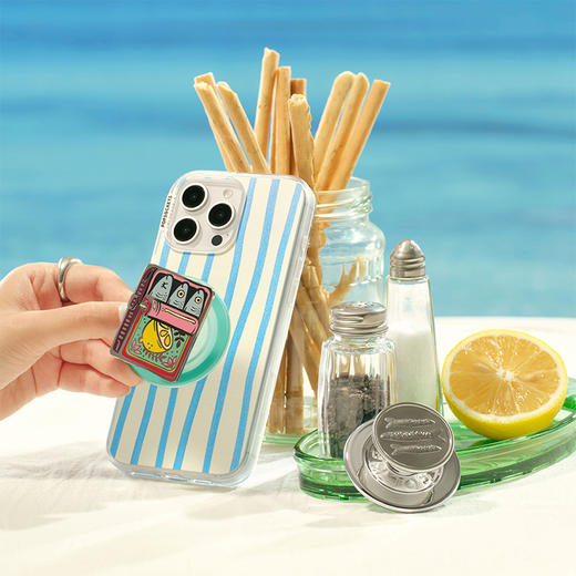 【海岸一日】沙丁鱼罐头·MagSafe圆啪嗒 MAGSAFE磁吸手机气囊支架 Round圆啪嗒系列 绿色 食物 商品图1