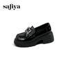预售|Safiya/索菲娅2025英伦百搭粗跟水钻方扣小个子厚底增高乐福鞋SFD3112136 商品缩略图10