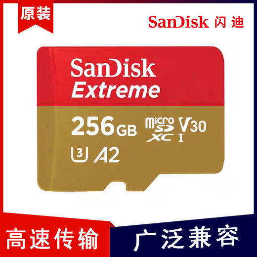【闪迪内存卡SQXA2-金卡256GB-1个】TF卡高速256G手机SD卡行车记录仪存储卡 商品图0