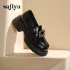 预售|Safiya/索菲娅2025英伦百搭粗跟水钻方扣小个子厚底增高乐福鞋SFD3112136 商品缩略图8