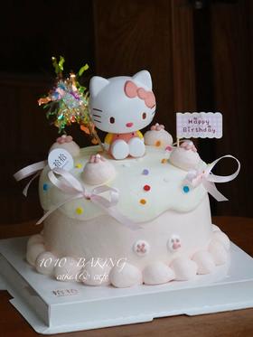 「奶盖·hellokitty凯蒂猫」100%动物奶油（附图6寸·提前10小时预订）